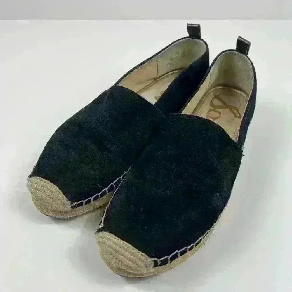 Sam Edelman Womens Carrin Platform Espadrille Slip-On Black Suede 8 Sandal Shoe - Picture 14 of 15